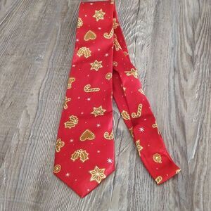 Christmas Necktie Christmas Party Fun Christmas Theme Print Tie Gingerbread NEW